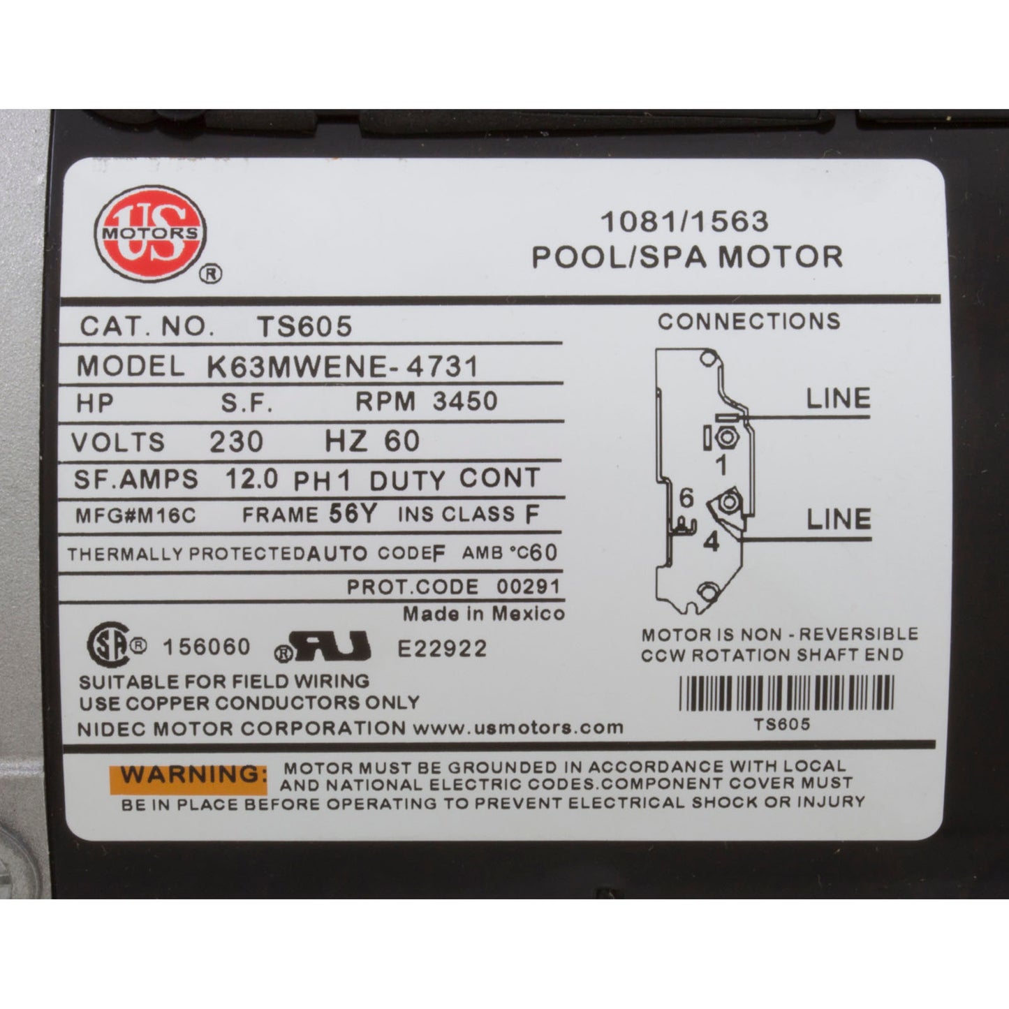 Pump, Aqua Flo XP2e, 4.0hp US Motor, 230v, 1-Speed, 56fr, 2"