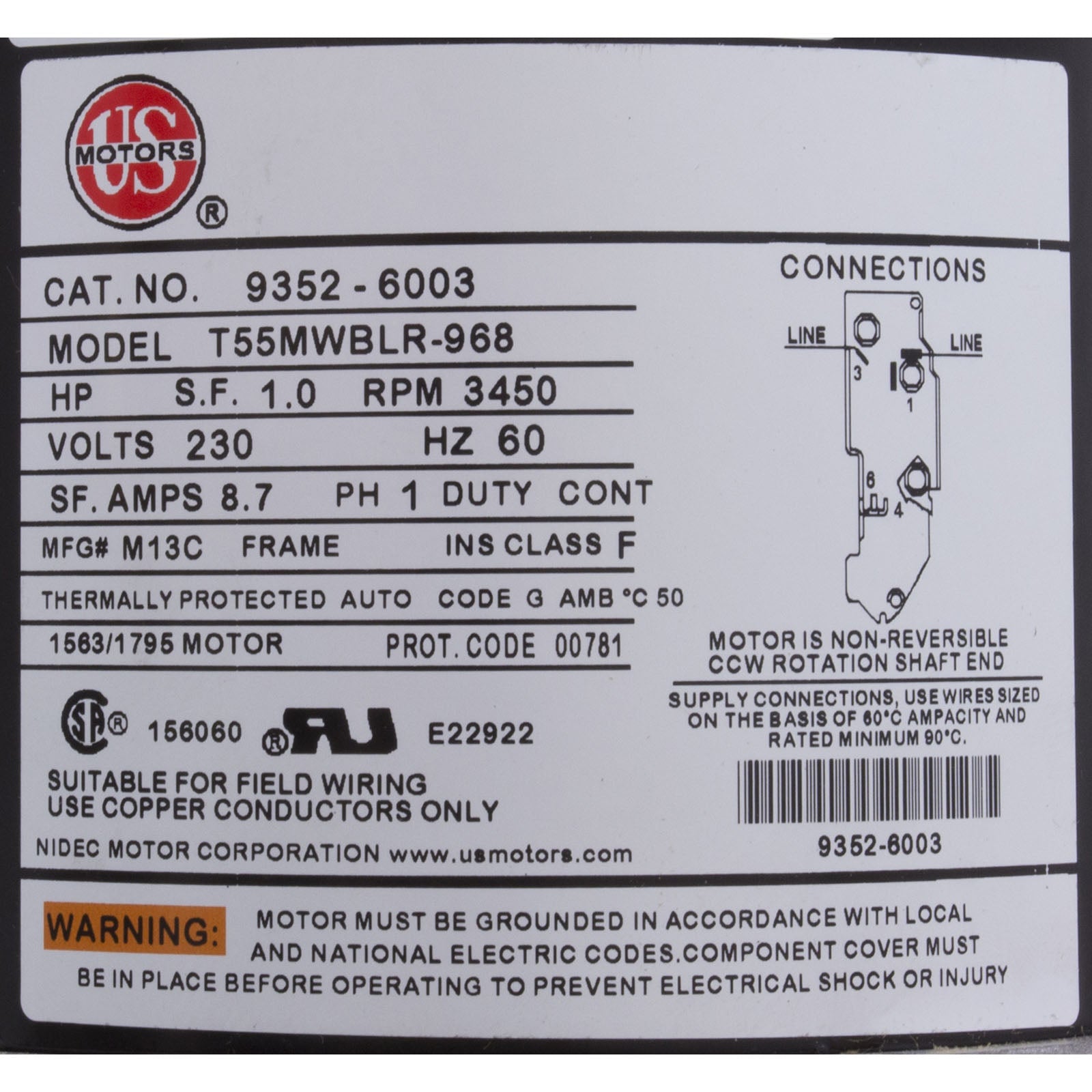 Pump, Aqua Flo FMHP, 2.0hp, 230v, 1-Spd, 48fr, 1-1/2", OEM