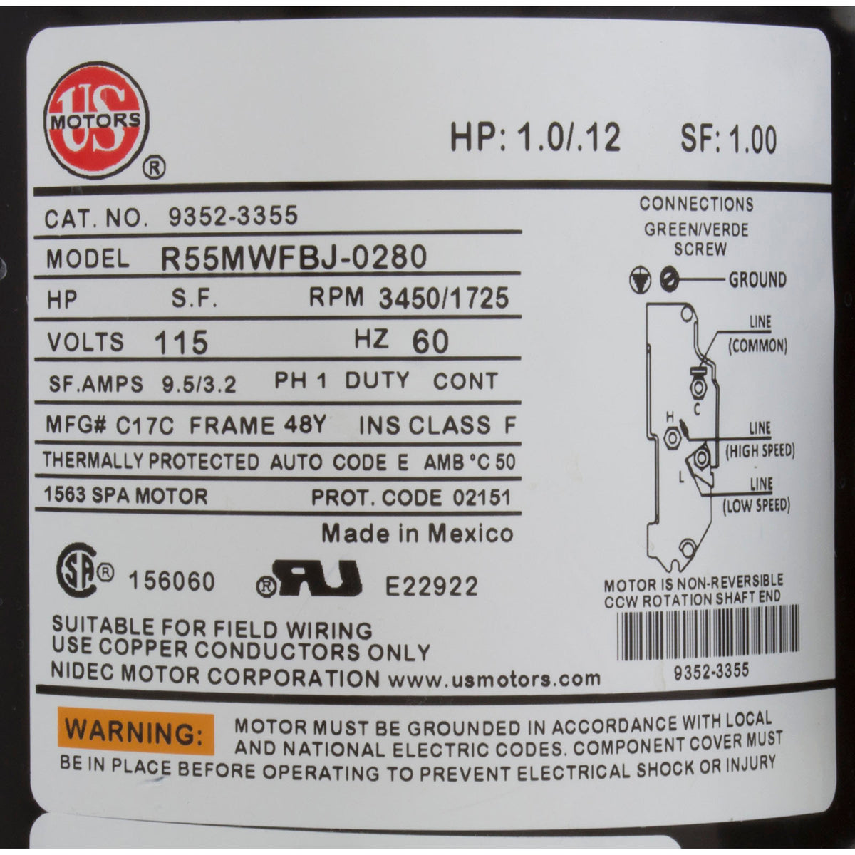 Pump, Aqua Flo FMCP, 1.0ohp/1.5thp , 115v , 2-Spd, 48fr, 1-1/2", OEM