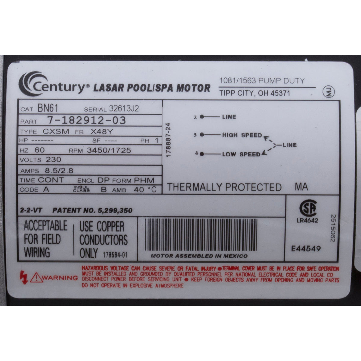 Pump, Aqua Flo FMCP, 2.0ohp/3.0thp , 230v, 2-Spd, 48fr, 1-1/2", OEM