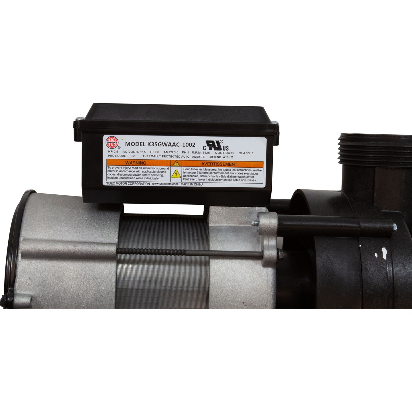 Pump, Bath, BWG Vico WOW, 5.5A, 115V, w/Air Switch & Cord, OEM