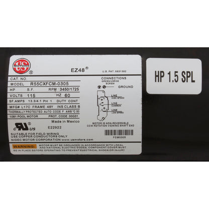 Bomba, BWG Vico Ultima, 1,5 hp, Nidec, 115 V, 2 velocidades, 48 ​​fr, 2", kit