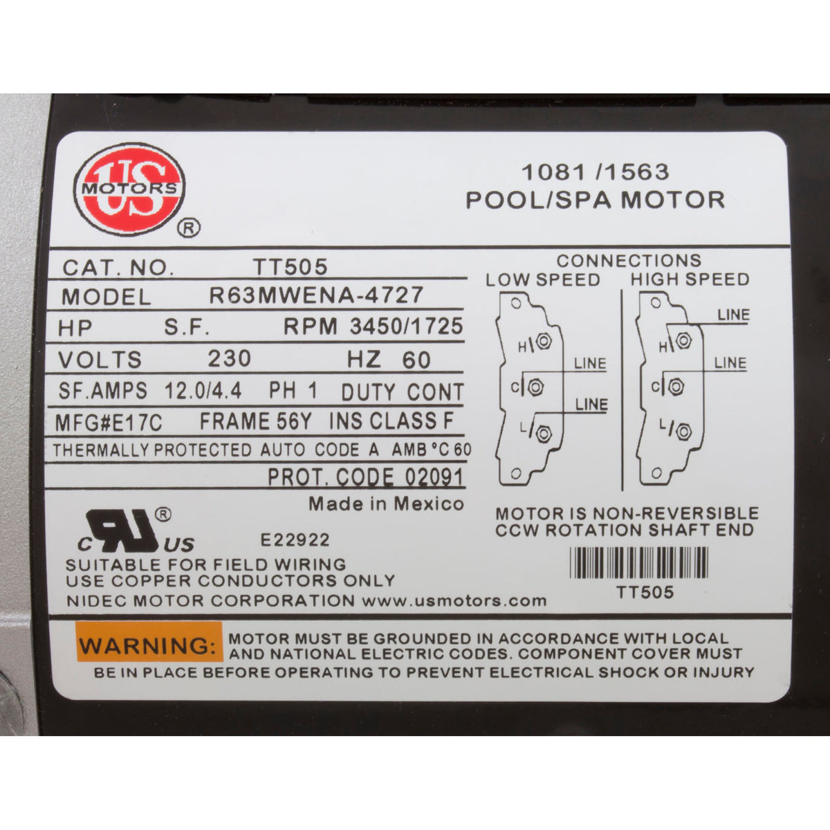 Pump, BWG Vico Ultimax, 4.0hp USMotor, 230v, 2-Spd, 56fr, 2"