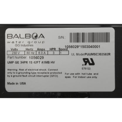 Bomba, BWG Vico Ultima, 3.0hp, 230v, 1 velocidad, 6.0A, OEM