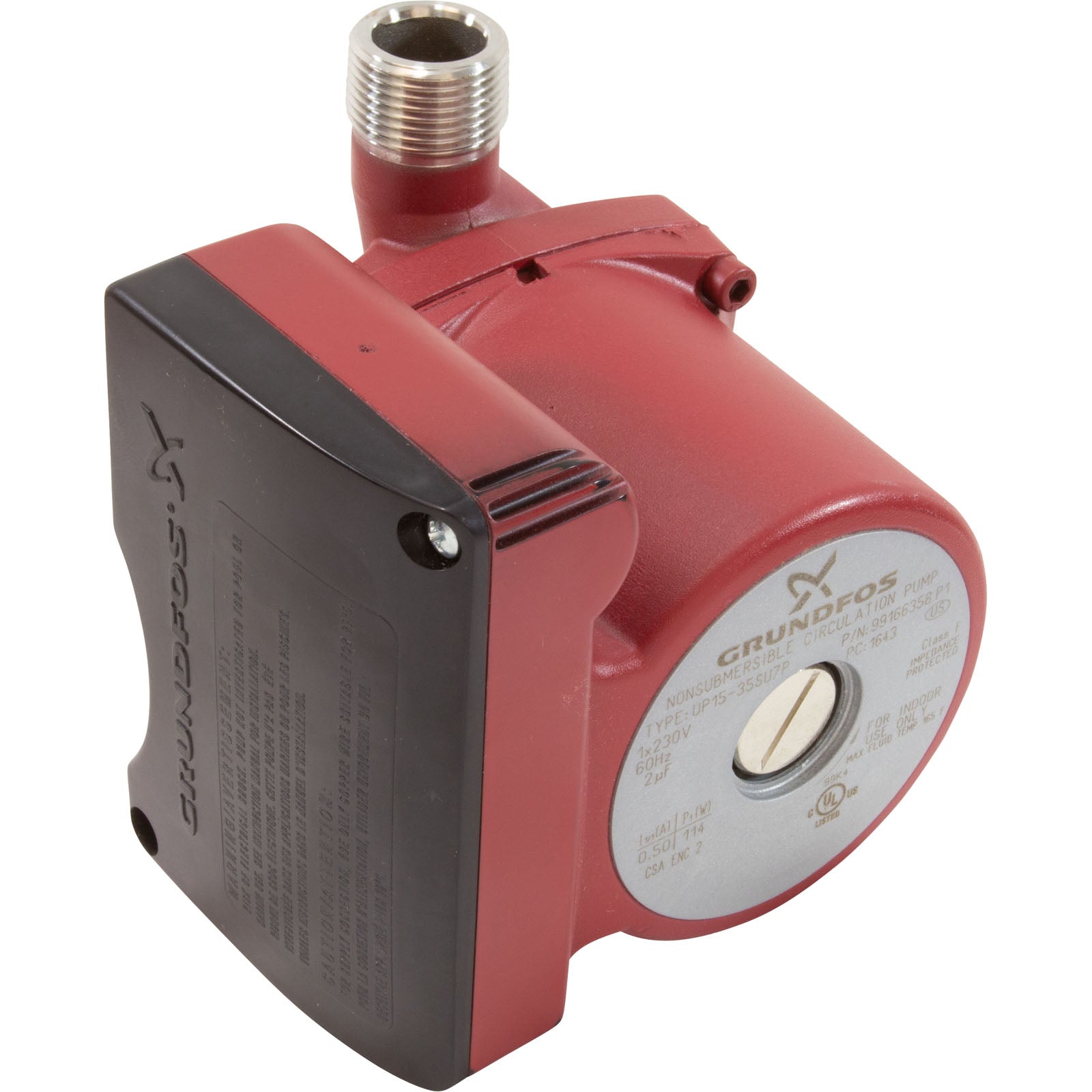 Pump, Circ, Grudfos UP15-35SU7P, 3/20hp, 230v, 114W, 0.5A