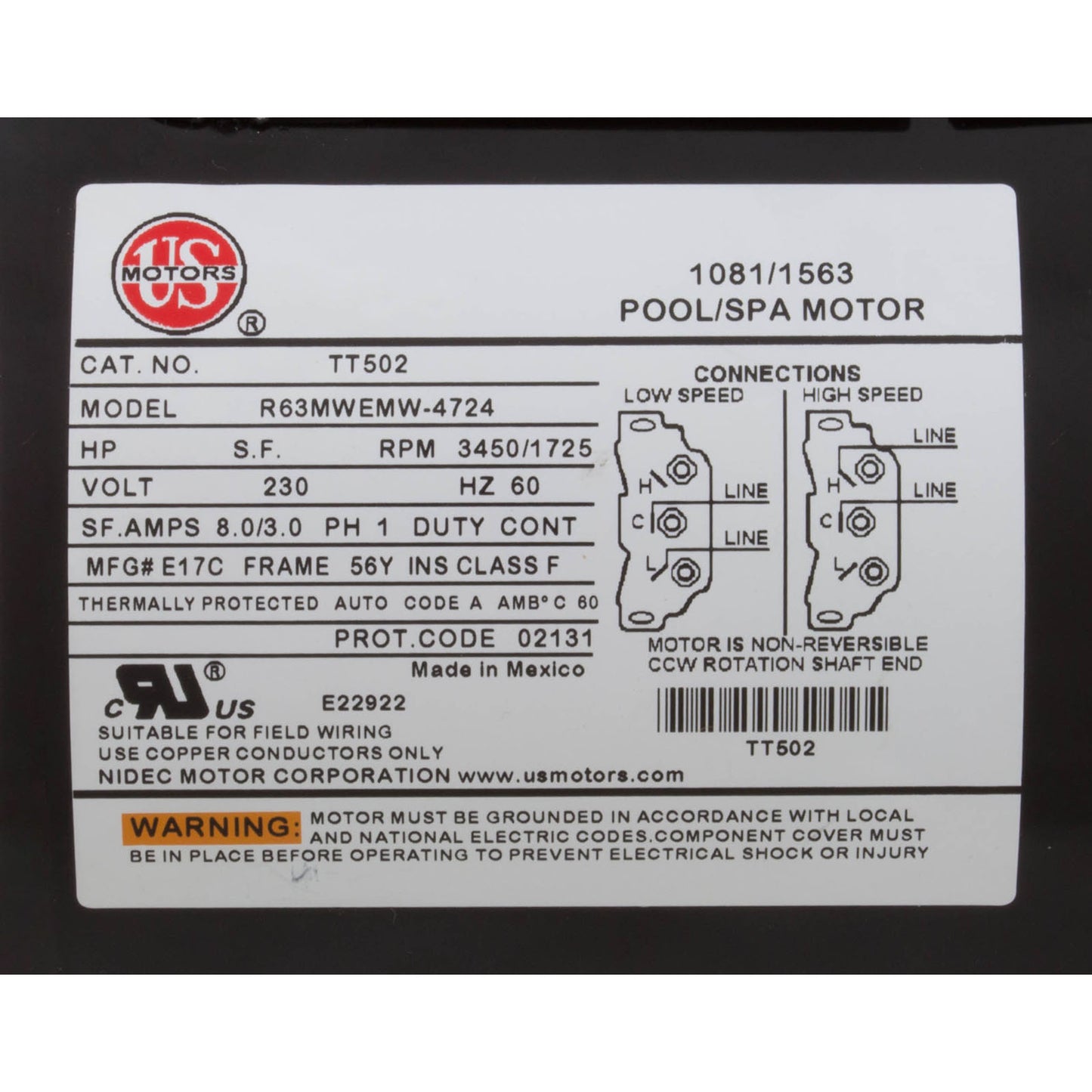 Bomba, CMP, motor estadounidense de 2,0 hp, 230 V, 2 velocidades, 56 fr, 2"