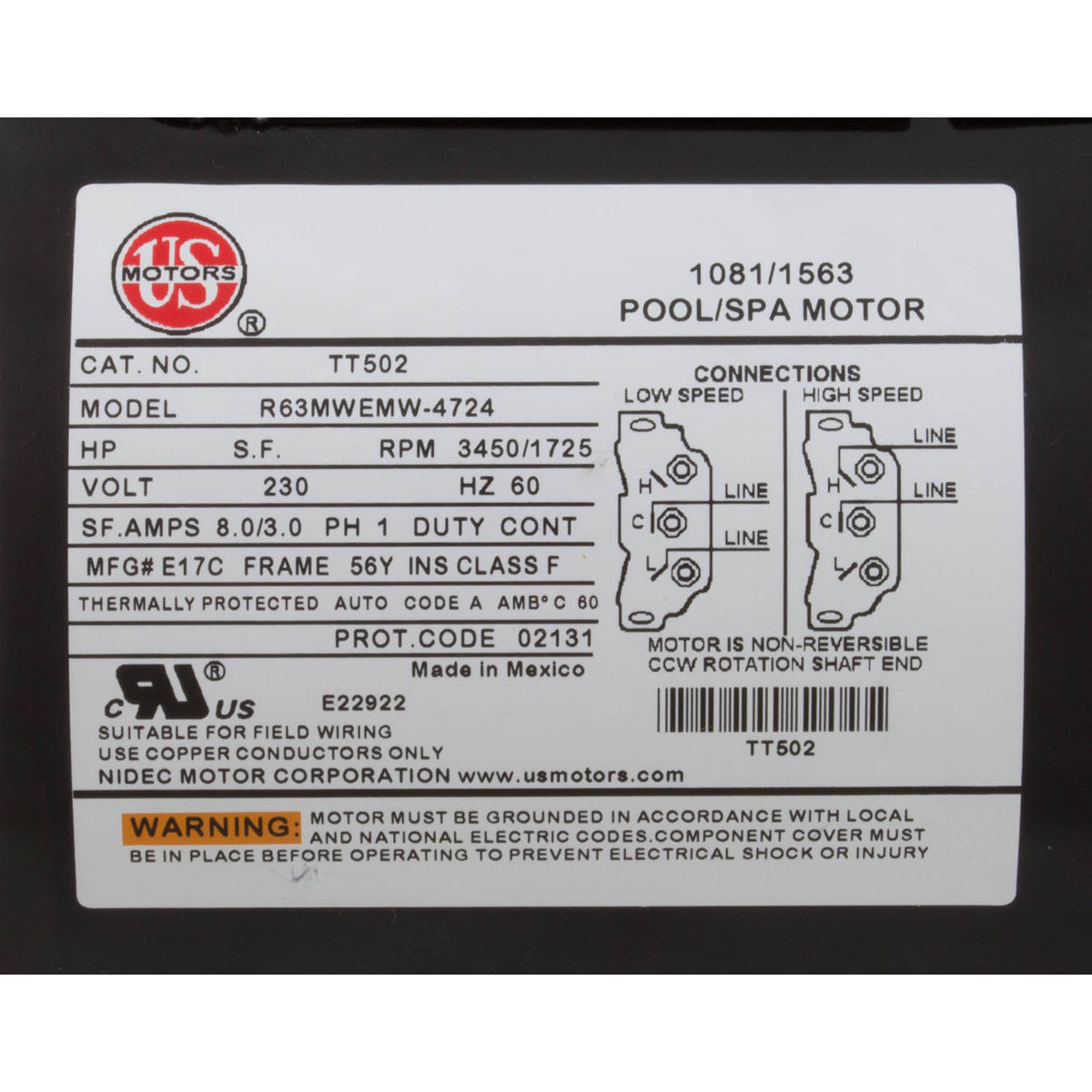 Pump, CMP, 2.0hp US Motor, 230v, 2-Spd, 56fr, 2"