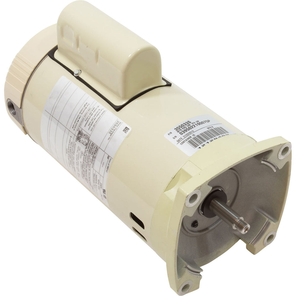 Motor, Pentair WF/WFXF, 3.0hp, 230v, 1-Spd, 56Y SQFL, Standard E
