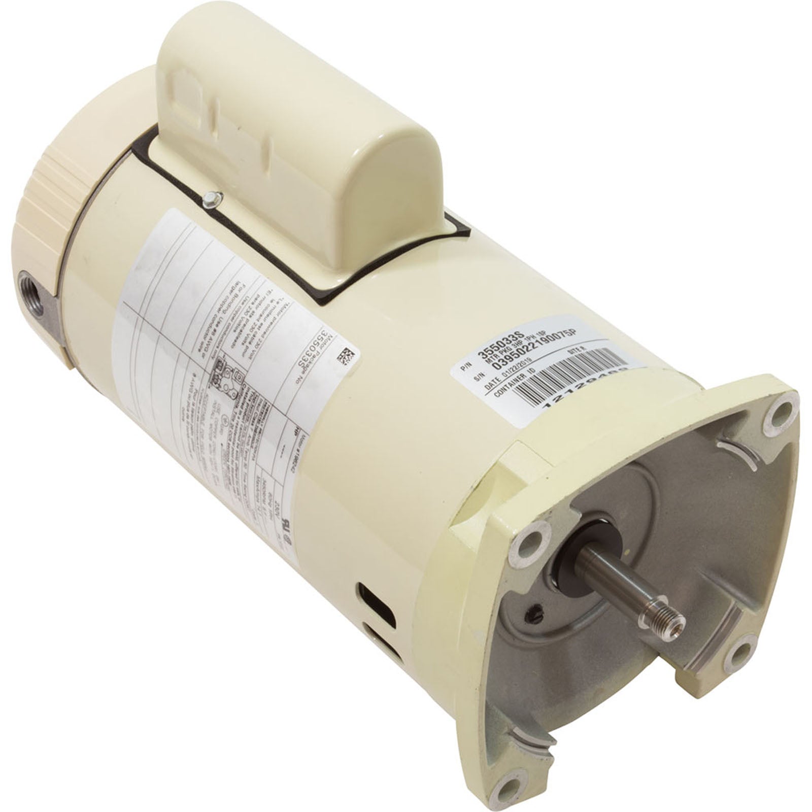 Motor, Pentair WF/WFXF, 3.0hp, 230v, 1-Spd, 56Y SQFL, Standard E