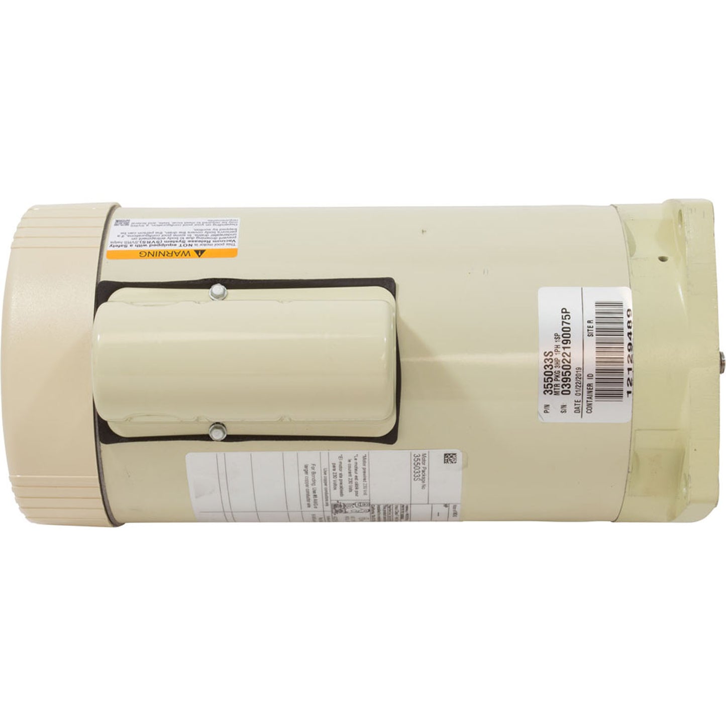 Motor, Pentair WF/WFXF, 3.0hp, 230v, 1-Spd, 56Y SQFL, Standard E