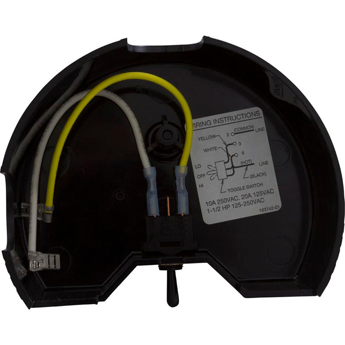 Motor Cover, Jacuzzi CLR Pump, w/ Toggle Switch
