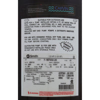 Motor, Jacuzzi Cygnet, 1.0hp, 115/230v, 1-Speed, 12.4A/6.2A