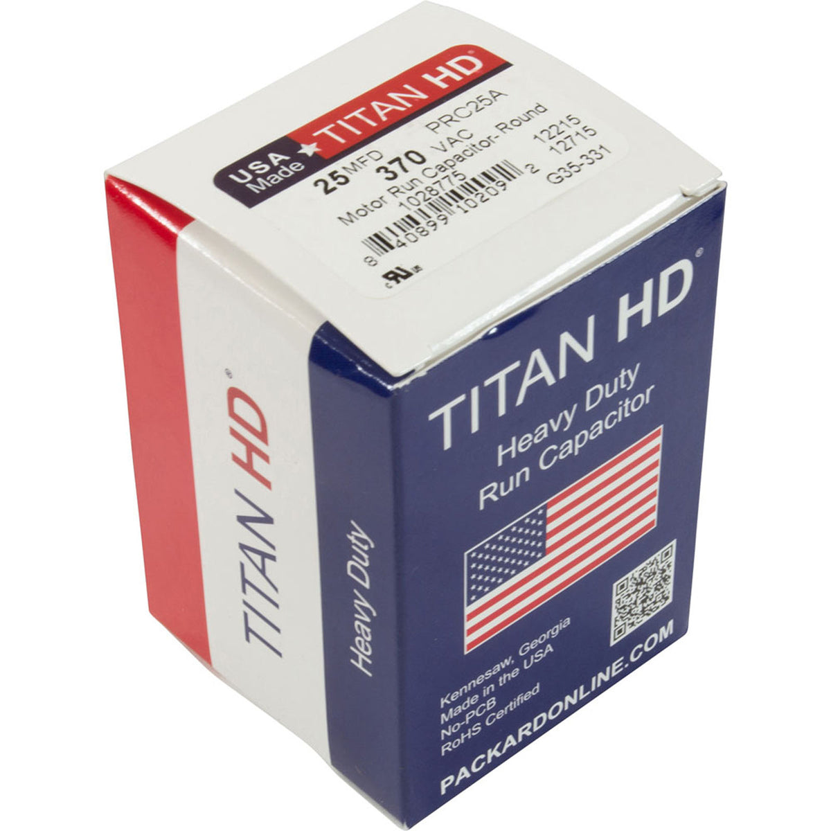 Run Capacitor, 25 MFD, 370v, 1-3/4" x 2-7/8"