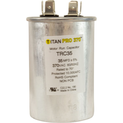 Run Capacitor, 35 MFD, 370v, 2" x 3"