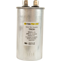 Run Capacitor 50 MFD, 370v, 2" x 3-3/4"