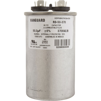 Run Capacitor 50 MFD, 370v, 2" x 3-3/4"