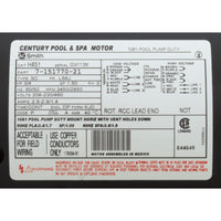 Motor, Century, 0.75hp, 208v-230v/460v, 3ph, 56Jfr, C-Face Thd