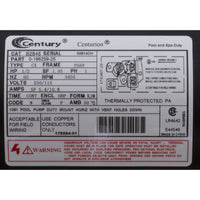 Motor, Century, 0.5hp, 115v/230v, 1-Spd, 56Yfr, SQFL