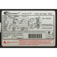 Motor, Century, 3.0hp, 230v, 1-Spd, 56Yfr, SQFL, EE