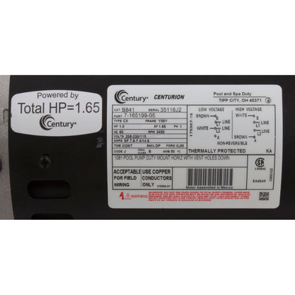 Motor, Century/WW, 1.0hp, 115v/230, 1-Spd, 56Yfr, SQFL, EE