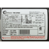 Motor, Century, 0.75hp, 115v, 2-Spd, 56Yfr, SQFL, EE