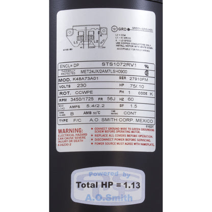 Motor, Century, 0.75hp, 230v, 2-Spd, 56Jfr, C-Face Thd