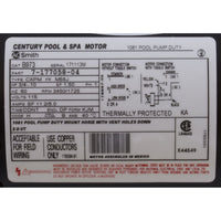 Motor, Century, 0.75hp, 115v, 2-Spd, 56Jfr, C-Face Thd
