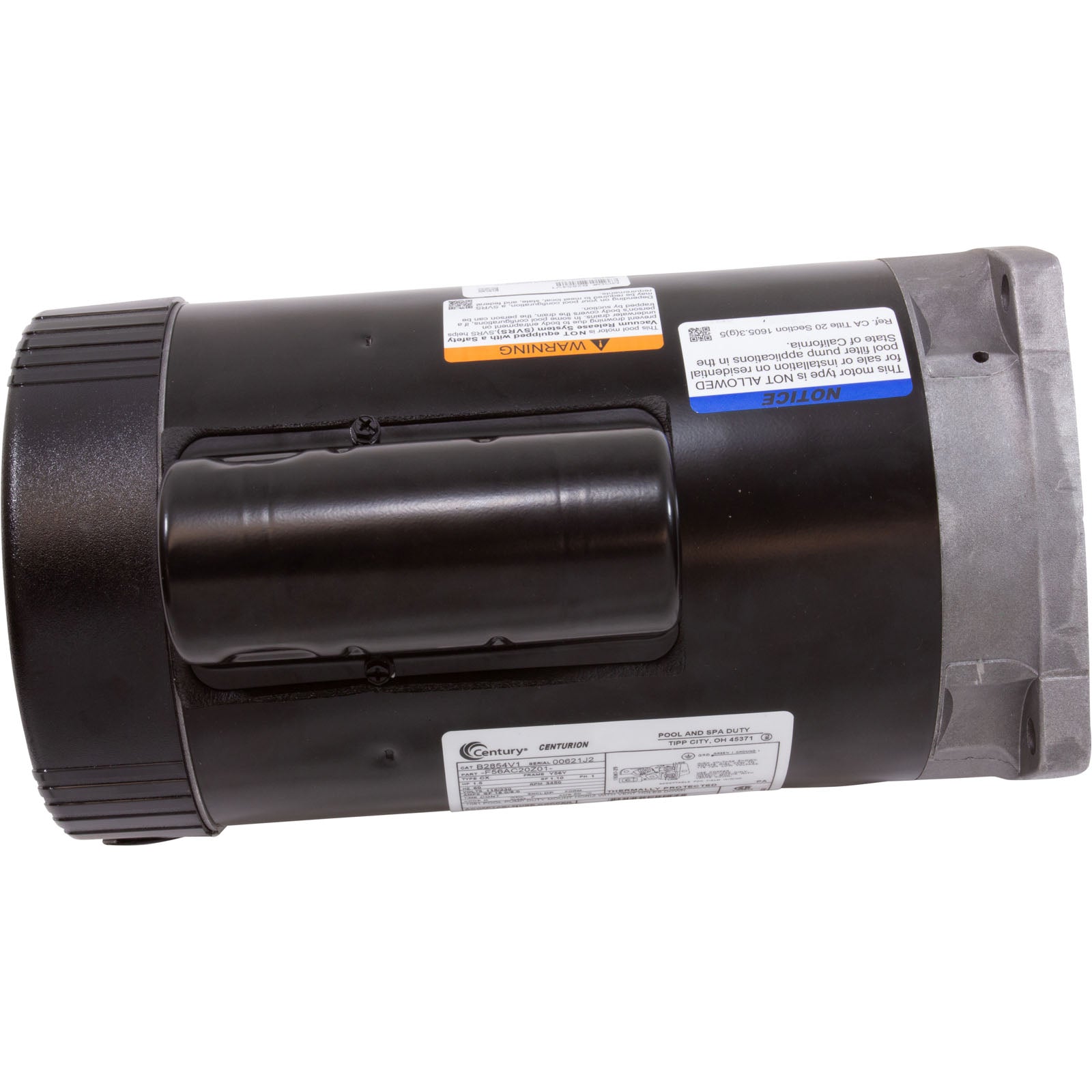 Motor, Century, 1.5hp, 115/230v, 16/8Amp, 1-Speed, 56Fr