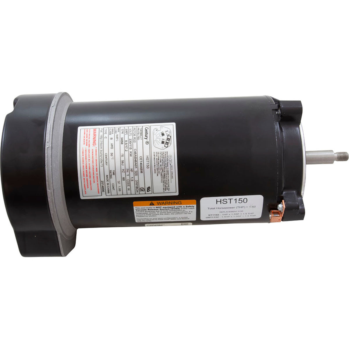 Motor, Century Centurion PRO, 1.5hp, 1-Spd, 115/230v, C-Face, 56J