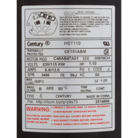 Motor, Century Centurion PRO, 1.0hp, 1Spd, 115/230v, CFace, 56Jfr