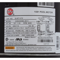 Motor, Nidec, 0.75 Horsepower, Threaded, 115v/230v, Uprated, 56J