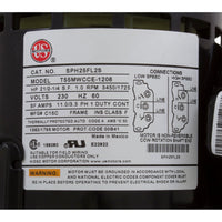 Motor, Emerson, 2.5 Horsepower, ThruBolt, 2-Speed, 230v, 48Y