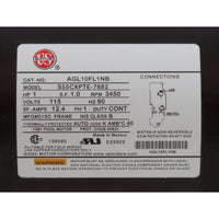 Motor, Emerson, 1.0hp, Thru Bolt, 1-Spd, 115v, 12A, Heat Transfer