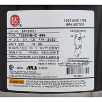 Motor, Nidec/US Motor, 2.5hp, 230v, 1-Speed, 48Y Frame