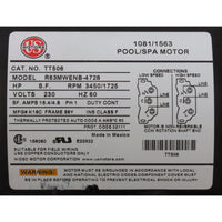 Motor, US Motor/WW, 5.0hp, 230v, 2-Speed, 56Y Frame