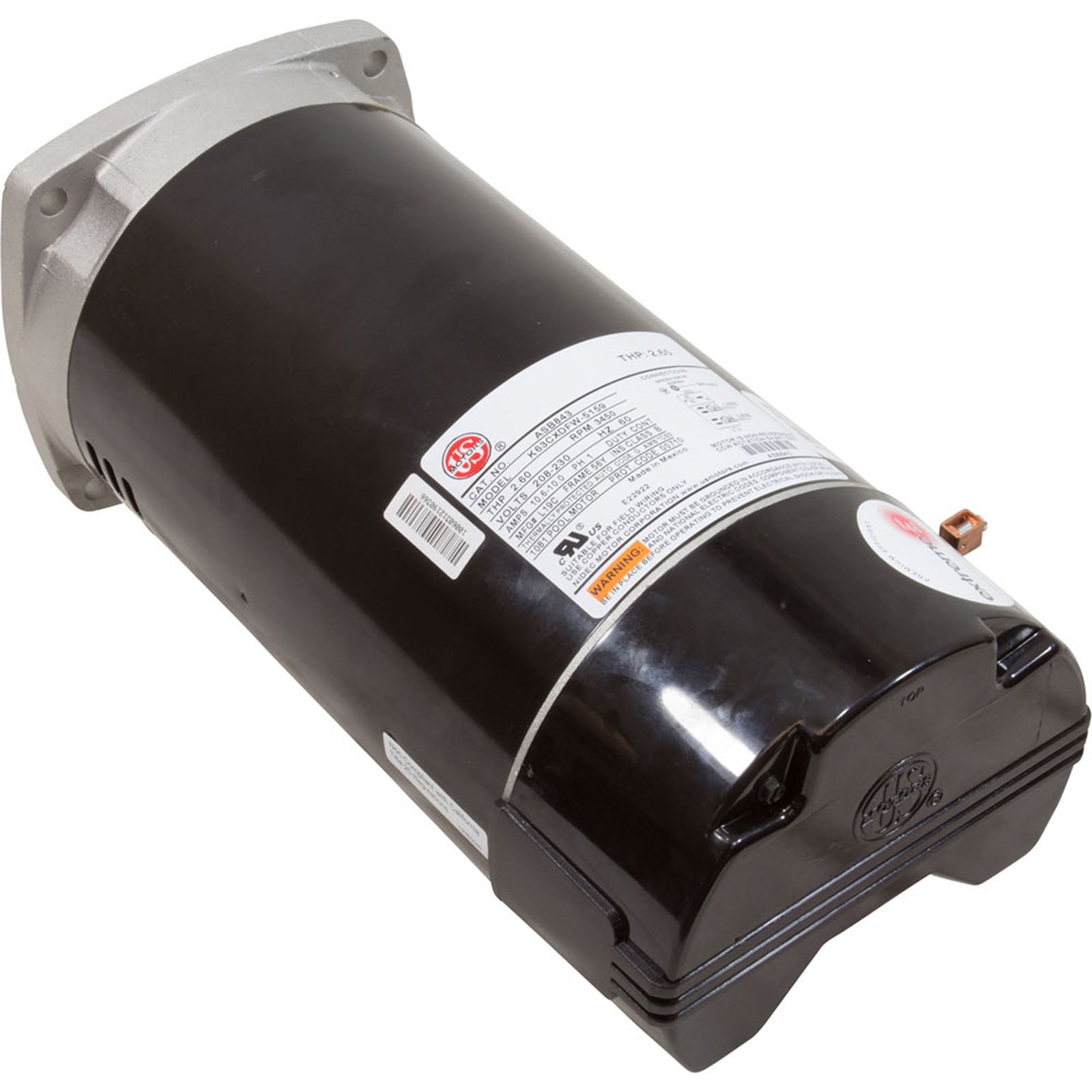 Motor, US Motor, 2.0hp, 208-230v, 56YFr, SQFL, Full, PE