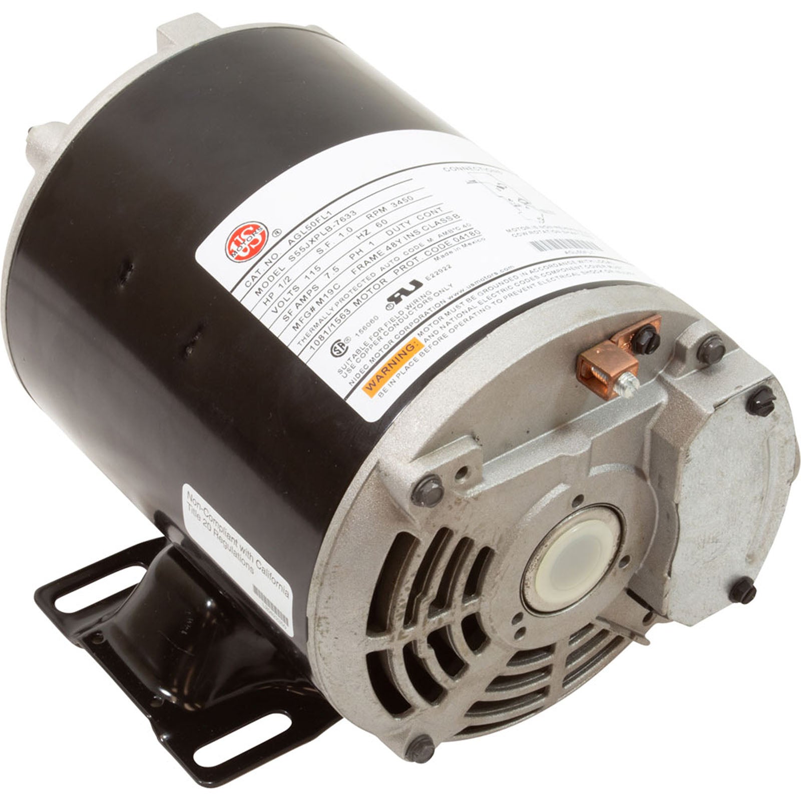 Motor, Nidec/US Motor, 0.5hp, 115v, 1-Speed, 48Y Frame