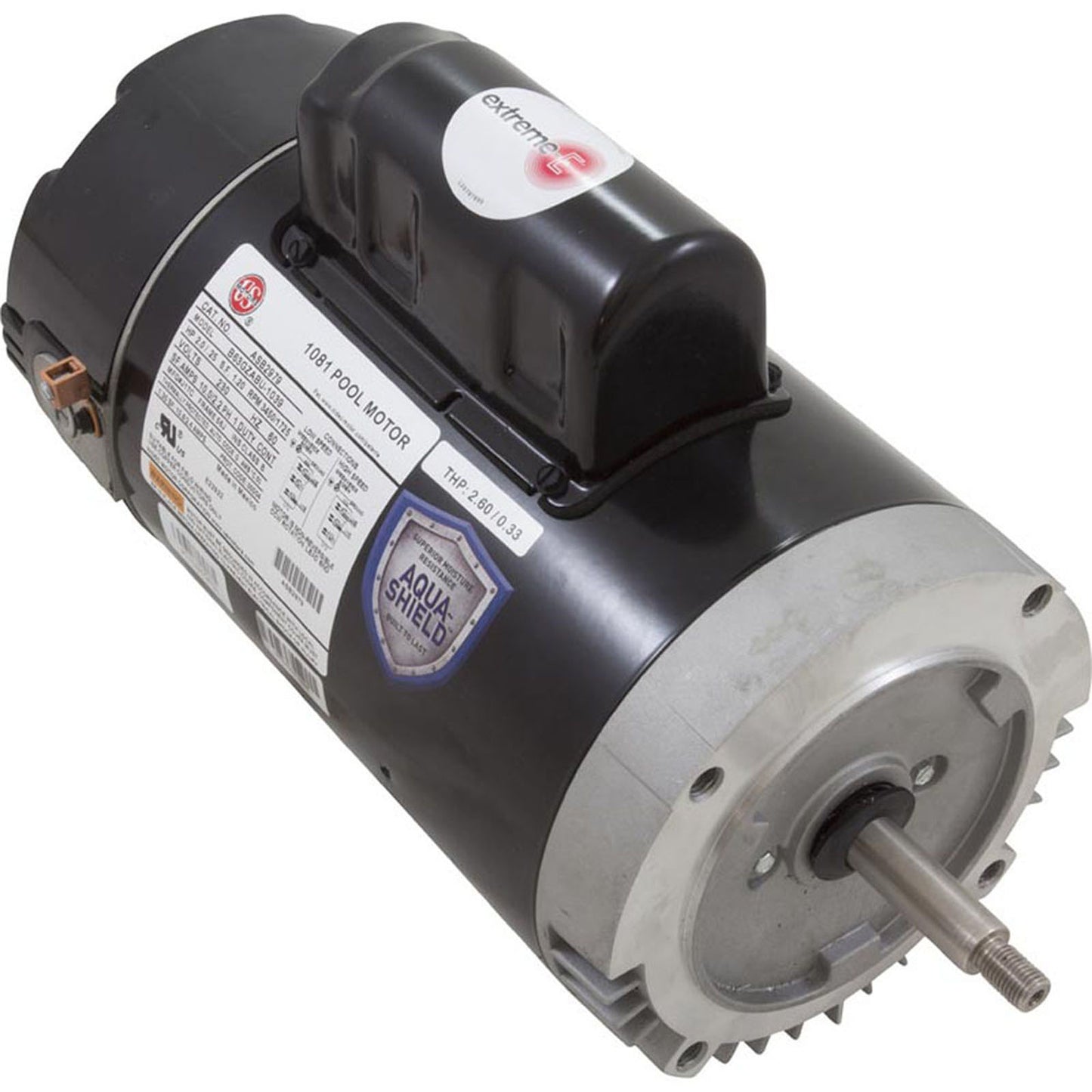Motor, Nidec/US Mtr, 2.0hp, 230v, 2-Spd, 56Jfr, C-Face, Thd, Full