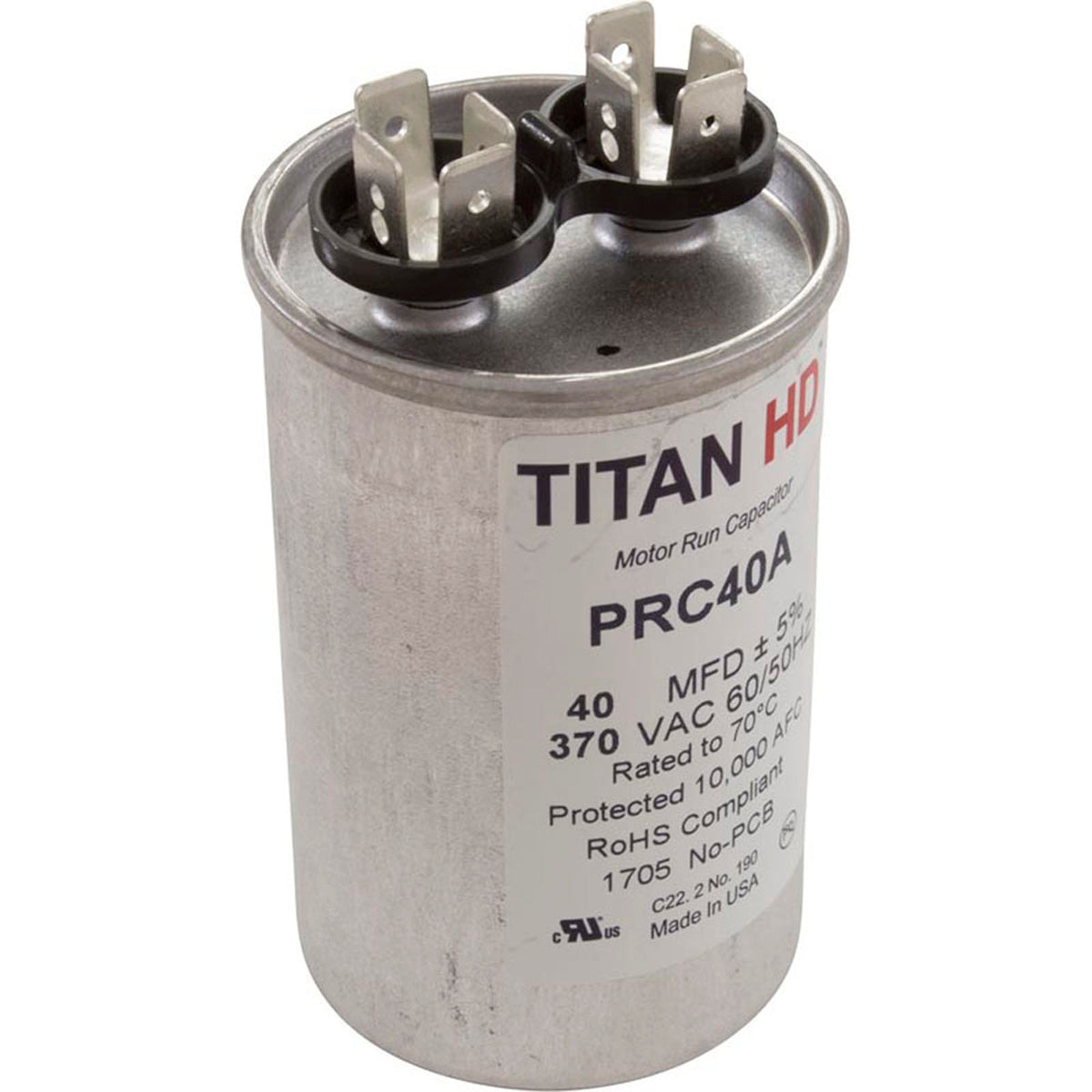 Run Capacitor, 40 MFD, 370v