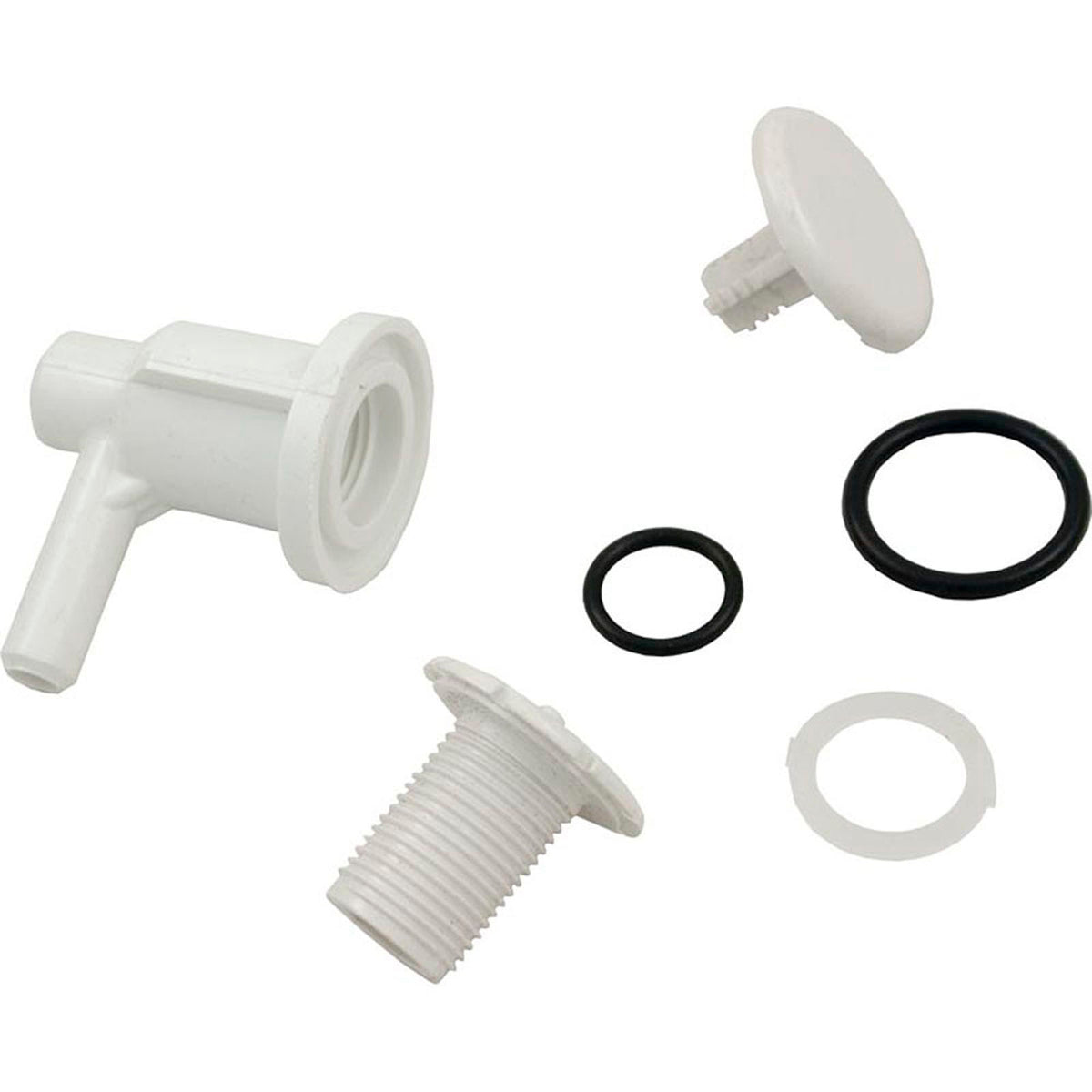 Inyector de aire, WW, perfil bajo, 3/8" SB, estilo codo, blanco