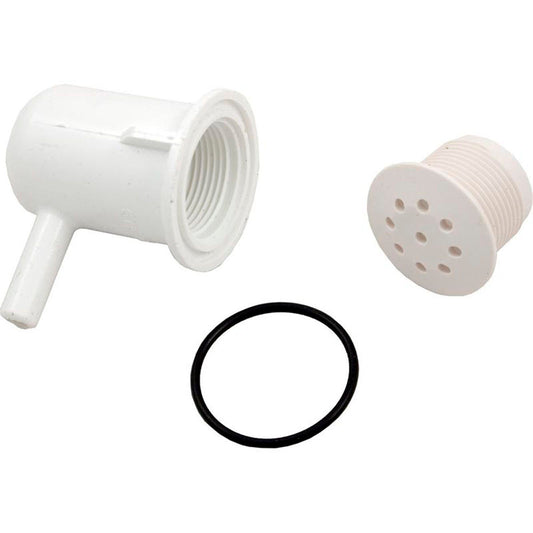 Inyector de aire, WW, Top Flo, 3/8" SB, estilo codo, blanco
