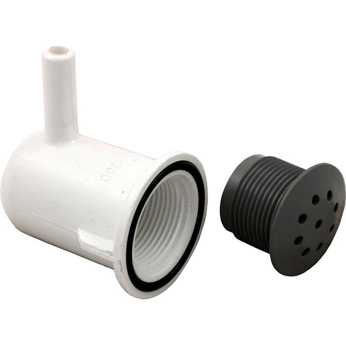 Inyector de aire, WW, Top Flo, 3/8"b, estilo codo, gris