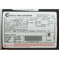 Motor, Century, 2.0thp, 115v/230v, 1-Spd, 48fr