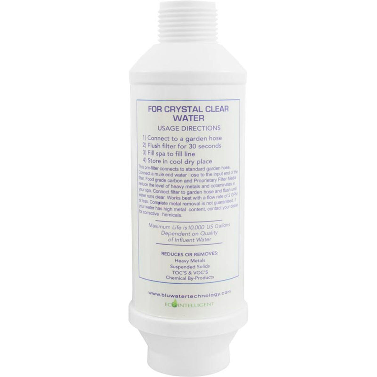 Pre-Filter, BluWater, 1200 gal., 5 Microns, Carbon Block