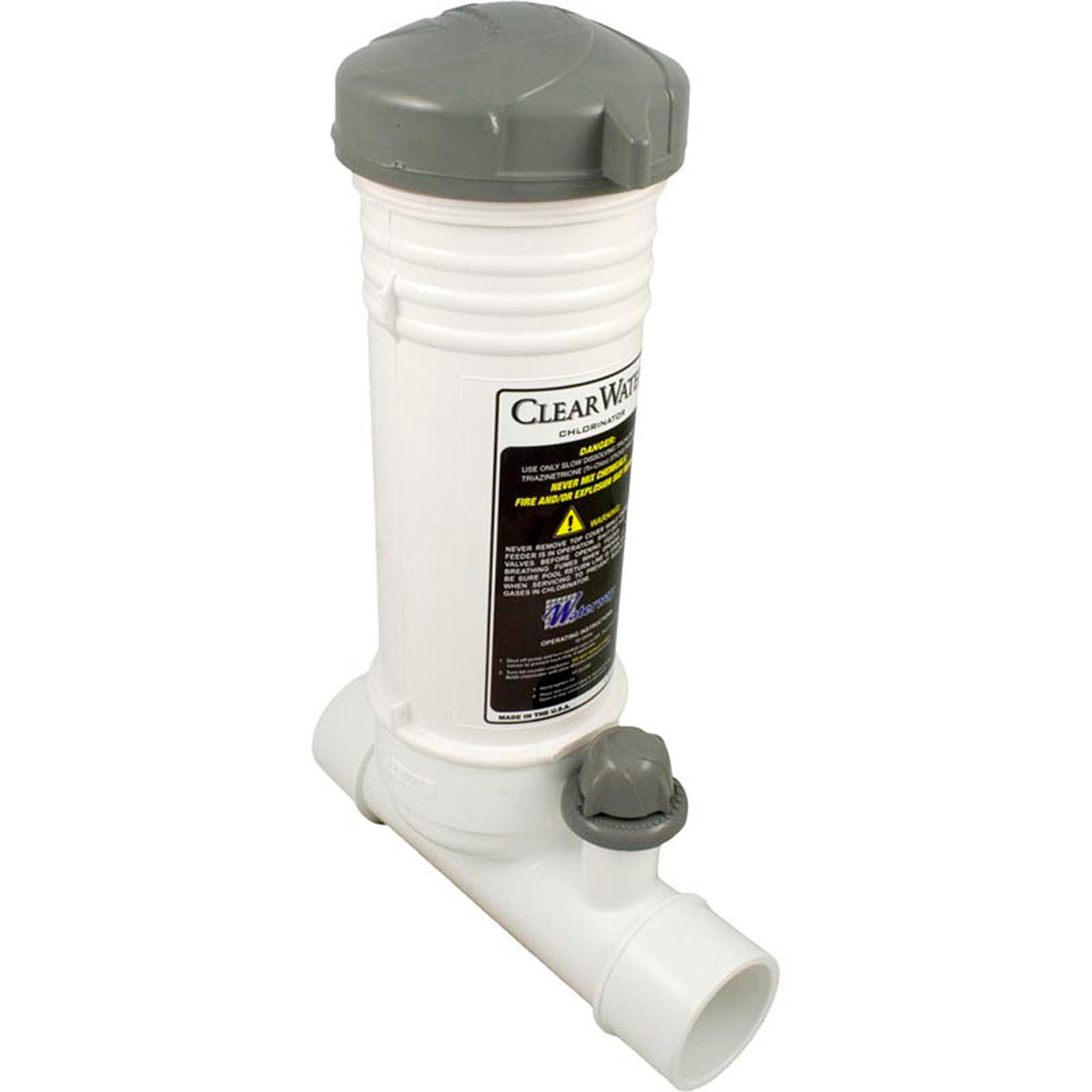 Tablet Feeder, Waterway, In-Line, 2" Slip, White