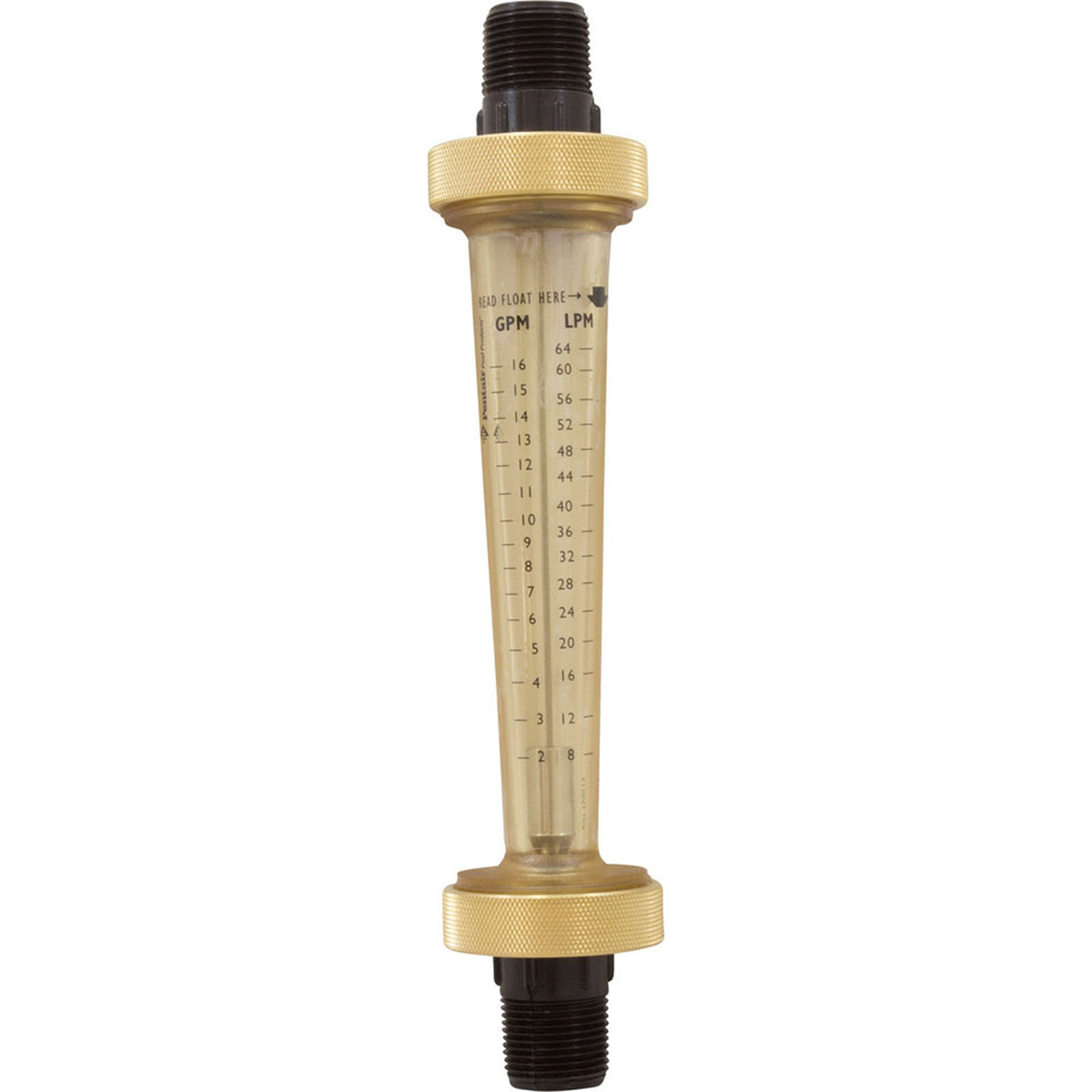 Flow Meter, Pentair, 2-16 gpm, 3/4" Nylon Thd End, Small Body