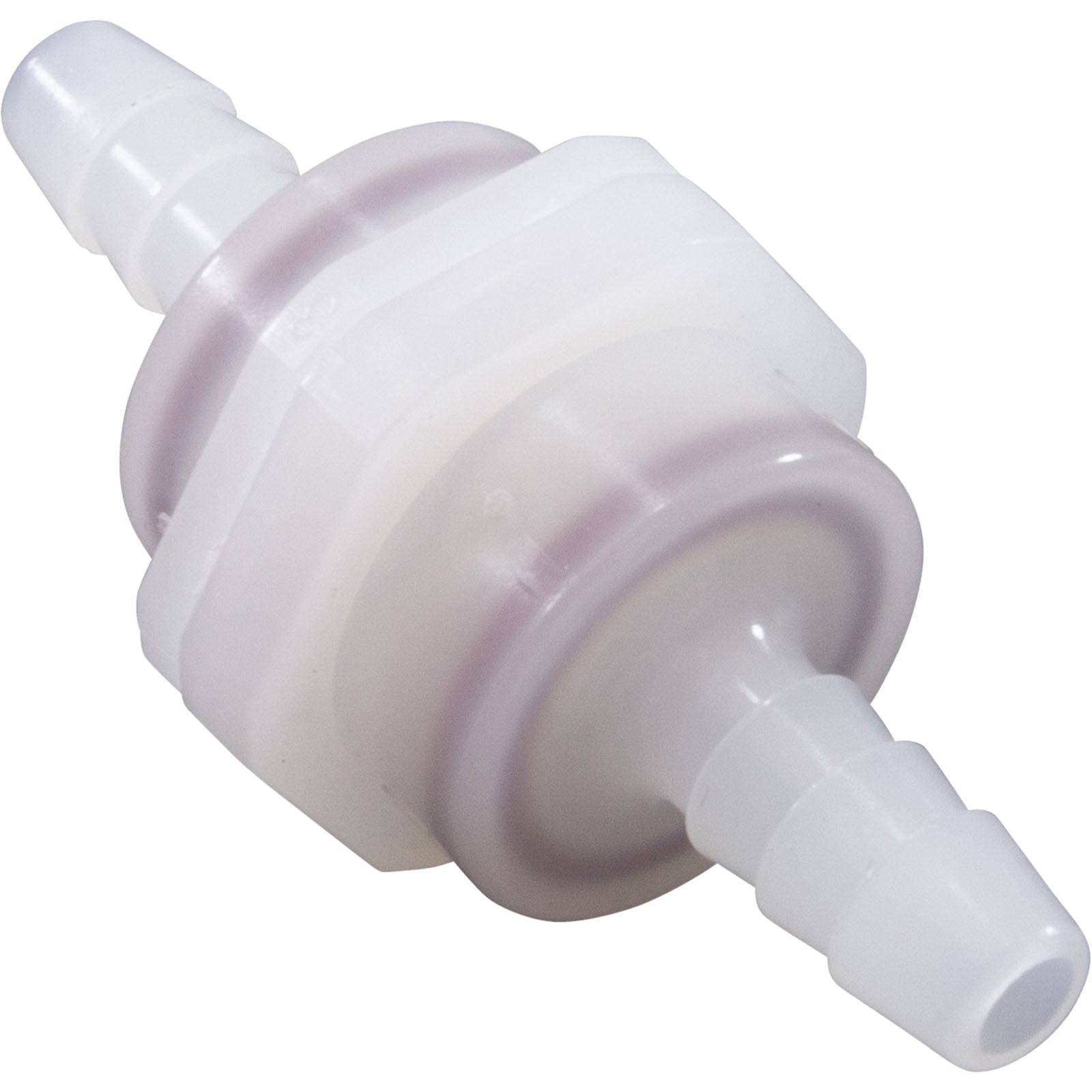 Ozone Check Valve, Del Ozone, 1/4" Barb x 3/8" Barb, 1/2 psi