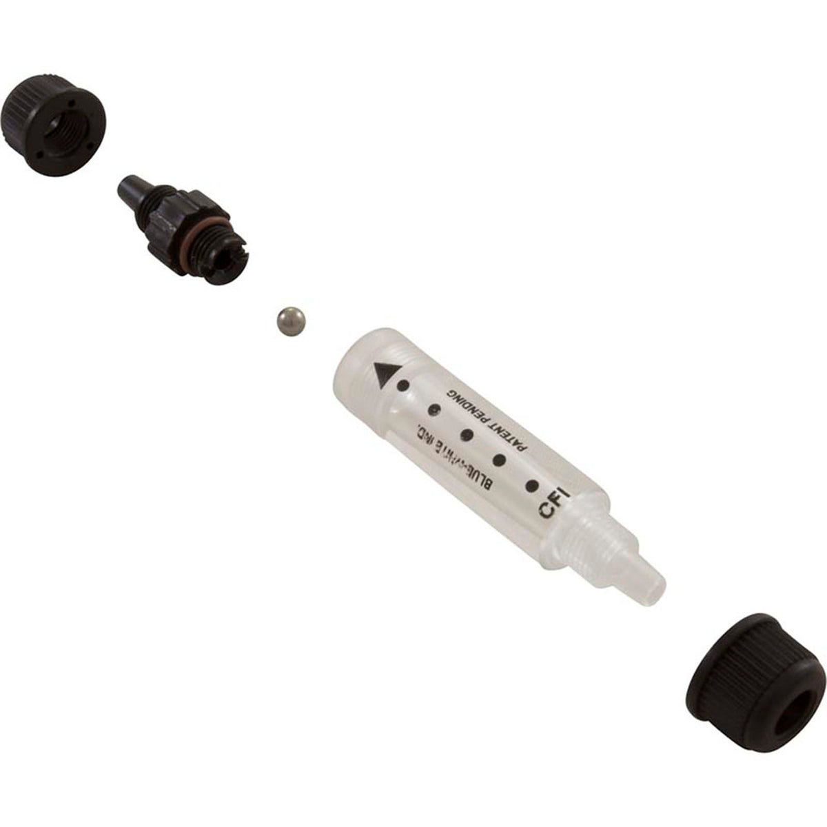 Flow Indicator, Blue-White, for 3/8"od tubing, SS Bobbin