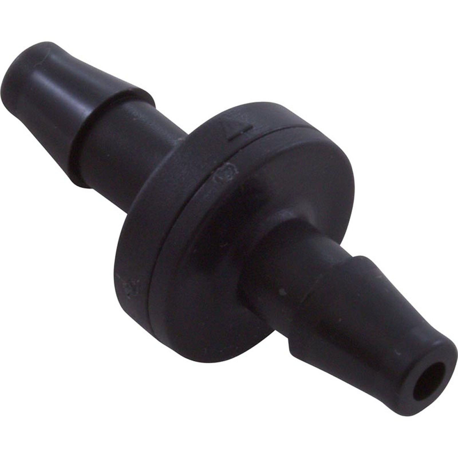 Check Valve, Ozone, AquaSunOzone, 1/4" Barb Kynar, Black