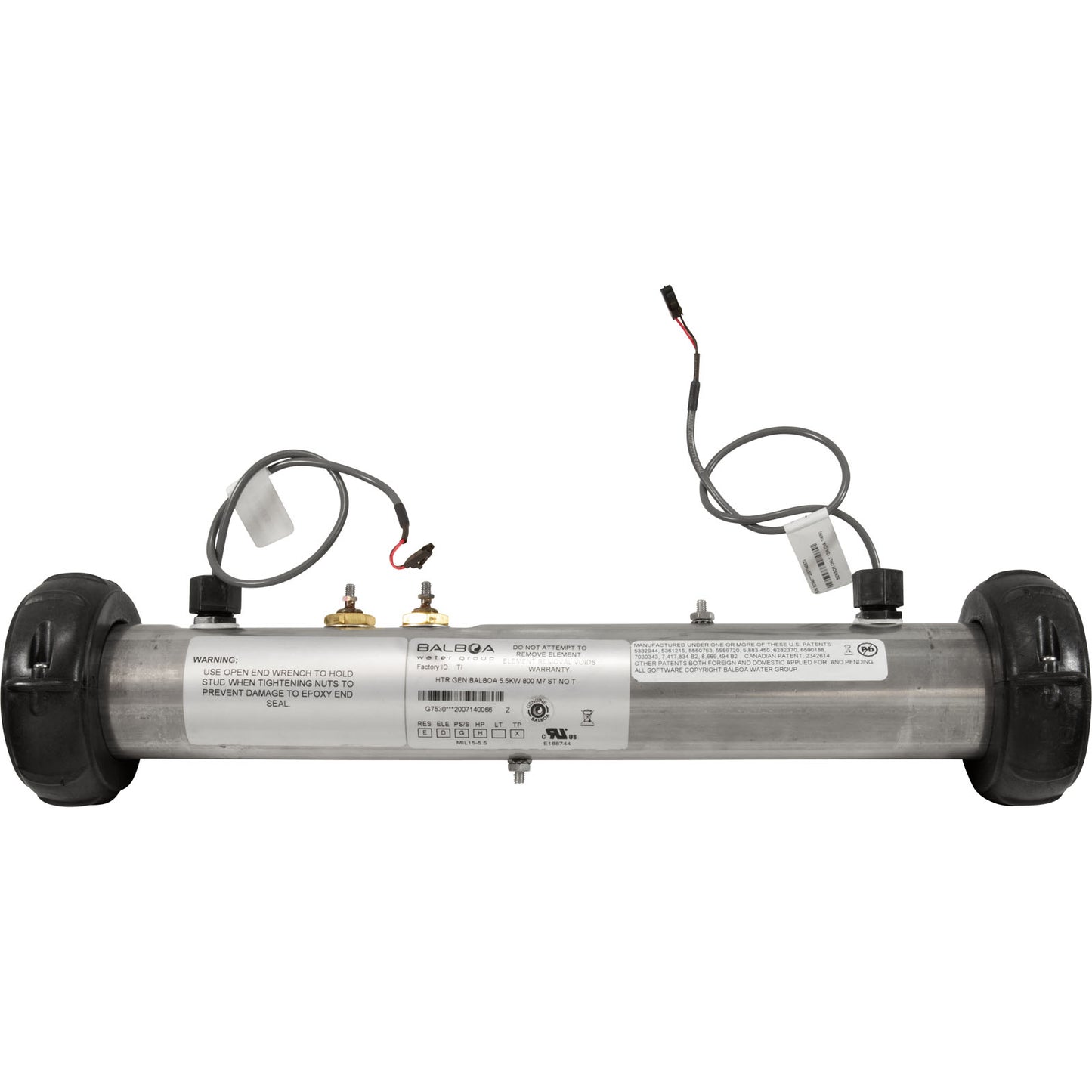 Chauffage, FloThru, BWG M7, 5,5 kW, 230 V, titane, goujons, avec capteurs